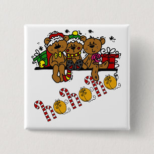 Ho Ho Ho Teddy Bears Button