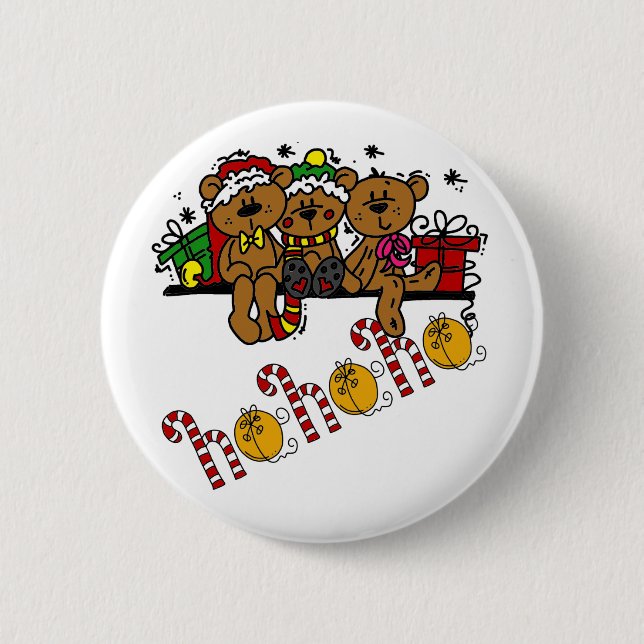 Ho Ho Ho Teddy Bears Button (Vorderseite)