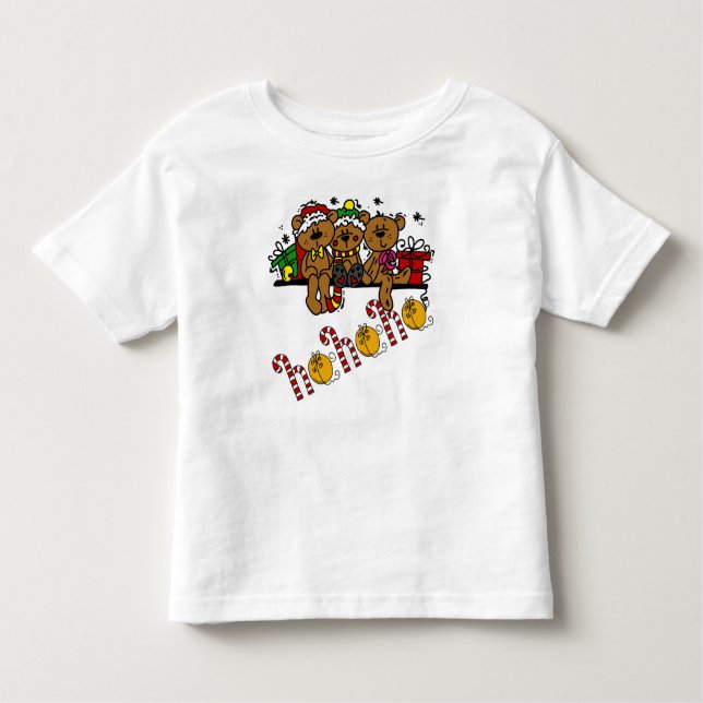 Ho Ho Ho Teddy Bears Kleinkind T-shirt (Vorderseite)