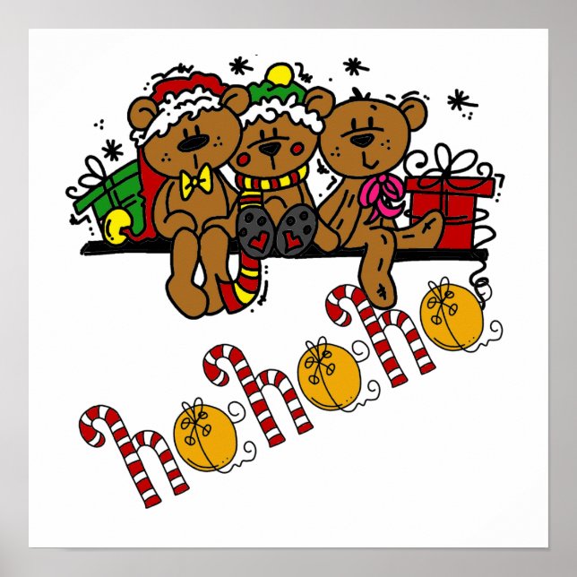 Ho Ho Ho Teddy Bears Poster (Vorne)