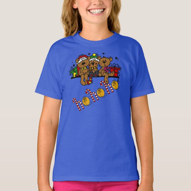 Ho Ho Ho Teddy Bears T-Shirt (Vorderseite)