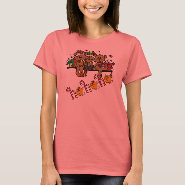 Ho Ho Ho Teddy Bears T-Shirt (Vorderseite)