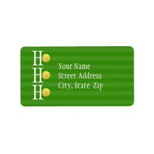 HO-HO-HO - Tennis Adressaufkleber
