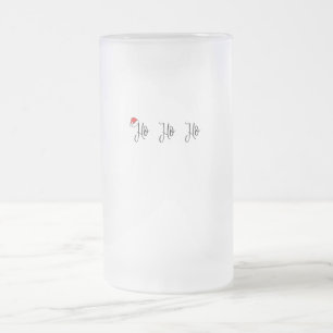 Ho Ho Ho trägt eine rote Weihnachtsmannmütze Mattglas Bierglas