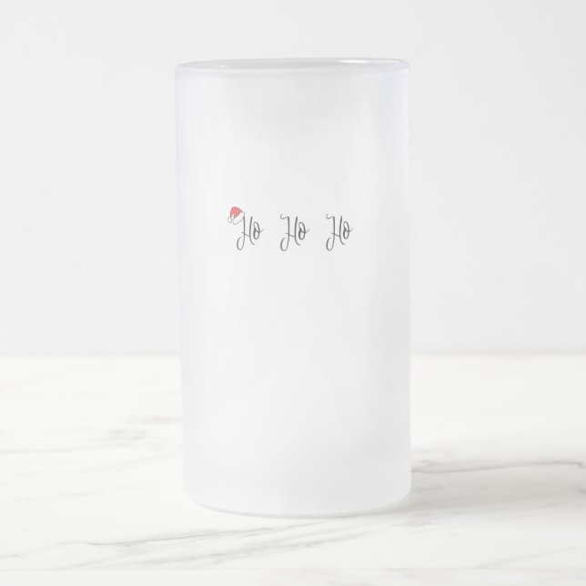 Ho Ho Ho trägt eine rote Weihnachtsmannmütze Mattglas Bierglas (Mittel)