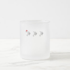 Ho Ho Ho trägt eine rote Weihnachtsmannmütze Mattglastasse