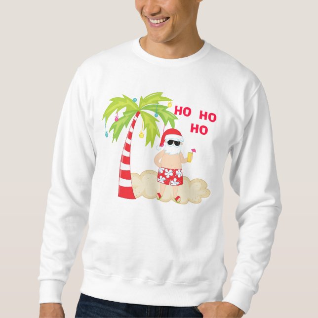 HO HO HO Tropical Weihnachts Sweatshirt (Vorderseite)