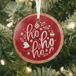 Ho Ho Ho Typografie Keepake Tree Ornament Aus Glas