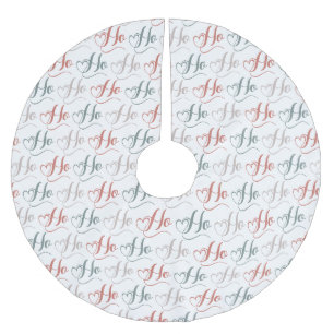 Ho Ho Ho-Typografie-Muster Polyester Weihnachtsbaumdecke