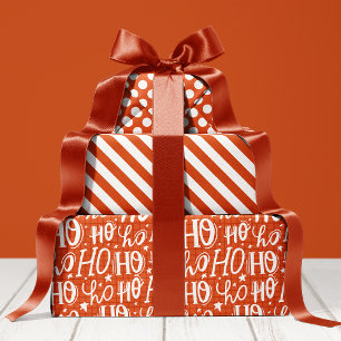 Ho Ho Ho-Typografie-Muster Süße Feiertage Weihnach Geschenkpapier Set