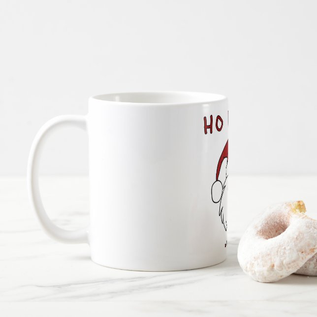HO HO HO und eine Flasche Rum! Kaffeetasse (Mit Donut)