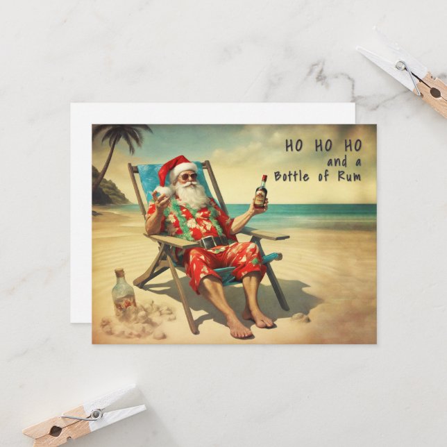 Ho, Ho, Ho und Rum - Karte (Vorderseite/Rückseite Beispiel)