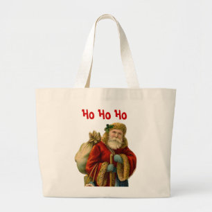 Ho Ho Ho Vintage-Weihnachtsmann im klassischen Sti Jumbo Stoffbeutel