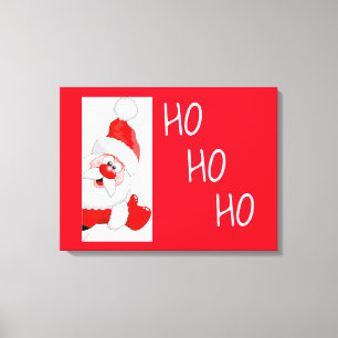 Ho Ho Ho Waving Santa/Wrapped Canvas Leinwanddruck