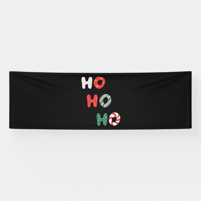 Ho Ho Ho Weihnachten 2,5x8 Vinyl Banner (Horizontal)