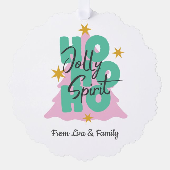 Ho Ho Ho Weihnachten Custom Ornament Card Karte (Vorderseite)