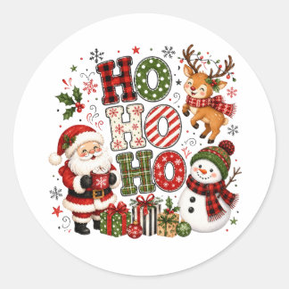 Ho Ho Ho Weihnachten Runder Aufkleber
