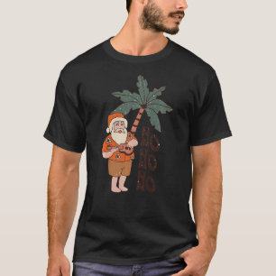 Ho Ho Ho Weihnachten Santa Gitarre Sommer Lächeln T-Shirt