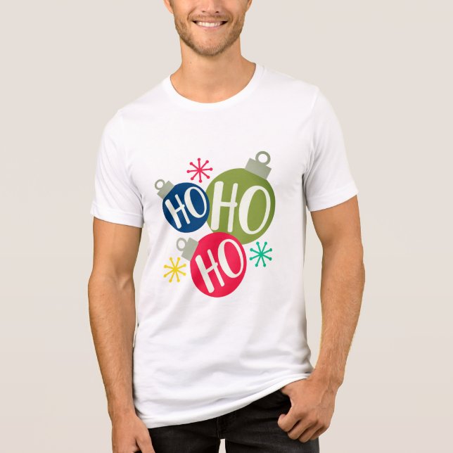 Ho Ho Ho Weihnachten Weihnachten Familie Matching Tri-Blend Shirt (Vorderseite)