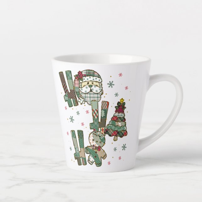 Ho Ho Ho Weihnachtliches Patchwork Milchtasse (Rechts)