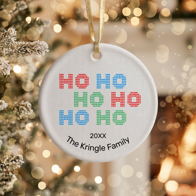 Ho Ho Ho Weihnachts-Foto Keramik Ornament (Von Creator hochgeladen)