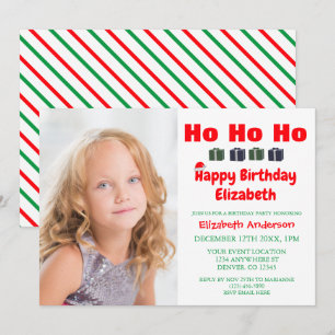 Ho Ho Ho Weihnachts-Kindergeburtstag Einladung