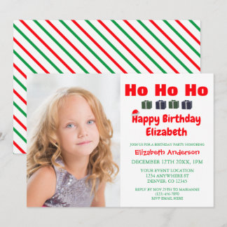 Ho Ho Ho Weihnachts-Kindergeburtstag Einladung