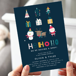 Ho Ho Ho Weihnachts-Paar-Baby-Party Einladung
