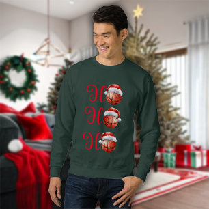 Ho Ho Ho Weihnachtsbasketball Männer Sweatshirt