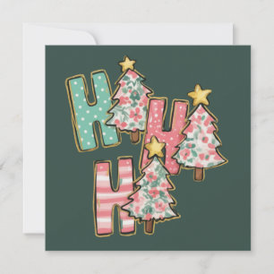 Ho Ho Ho Weihnachtsbaum Fröhliche Bäume Coquette Feiertagskarte