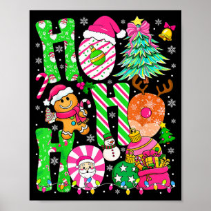 Ho Ho Ho Weihnachtsbaum Torte Santa Lebkuchenmann Poster