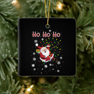 Ho Ho Ho Weihnachtsbeleuchtung Xmas Lustiger Santa Keramikornament