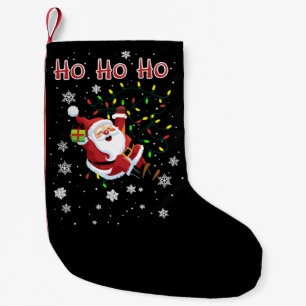 Ho Ho Ho Weihnachtsbeleuchtung Xmas Lustiger Santa Kleiner Weihnachtsstrumpf