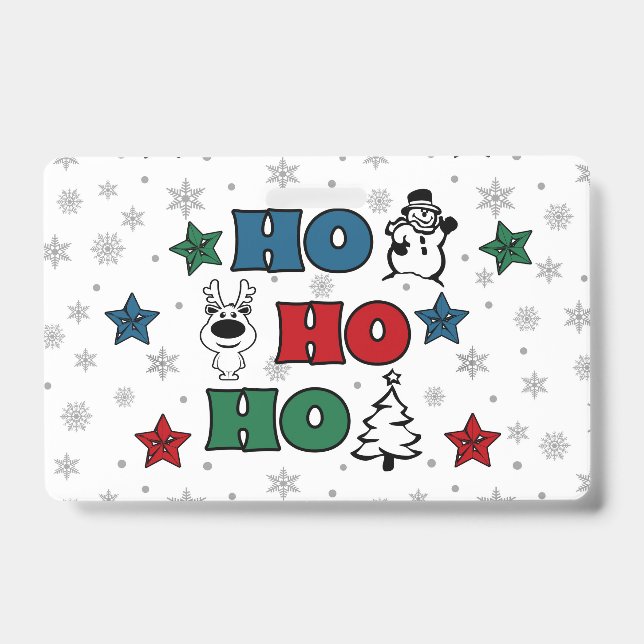 Ho-Ho-Ho Weihnachtsdesign Ausweis (Vorderseite)