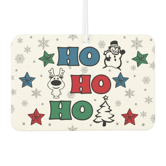 Ho-Ho-Ho Weihnachtsdesign Autolufterfrischer (Vorderseite)
