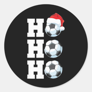 Ho Ho Ho Weihnachtsfußball Stier Santa Hut Lustige Runder Aufkleber