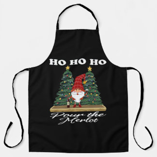 Ho Ho Ho Weihnachtsgnome Pour the Merlot Schürze