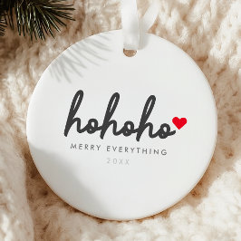 Ho Ho Ho | Weihnachtsherz Modern Minimalistisch Keramik Ornament