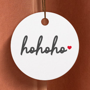 Ho Ho Ho   Weihnachtsherz Modernes Minimalistisch Geschenkanhänger
