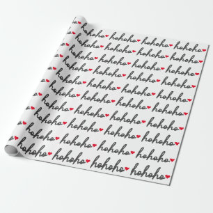 Ho Ho Ho Weihnachtsherz Modernes Minimalistisch Geschenkpapier