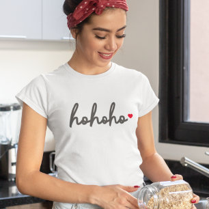 Ho Ho Ho   Weihnachtsherz Modernes Minimalistisch T-Shirt