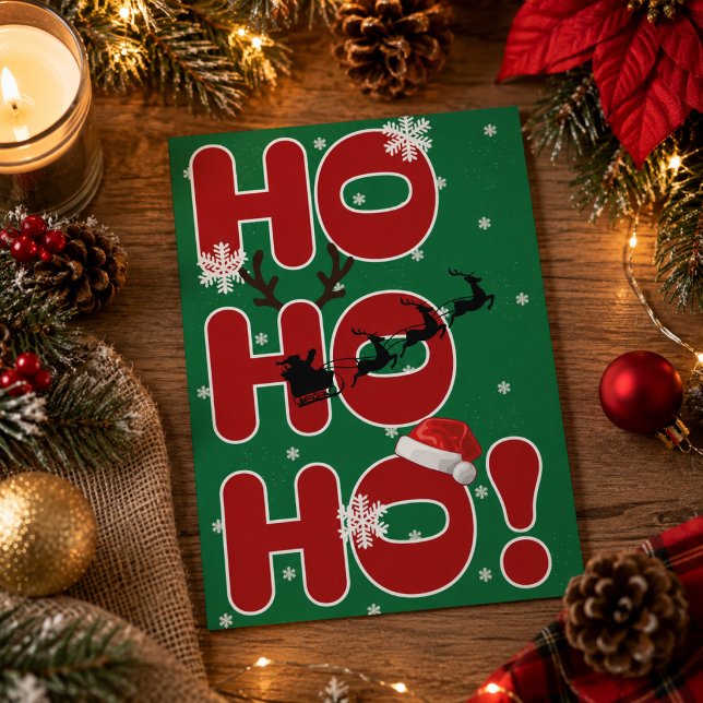 Ho Ho Ho Weihnachtskarte Feiertagskarte (Von Creator hochgeladen)