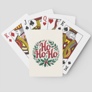 Ho Ho Ho Weihnachtskranz-Typografie-Design Spielkarten