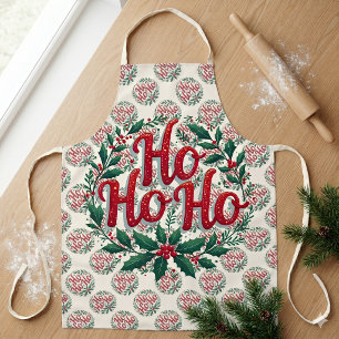 Ho Ho Ho Weihnachtskränze Typografie Design Schürze