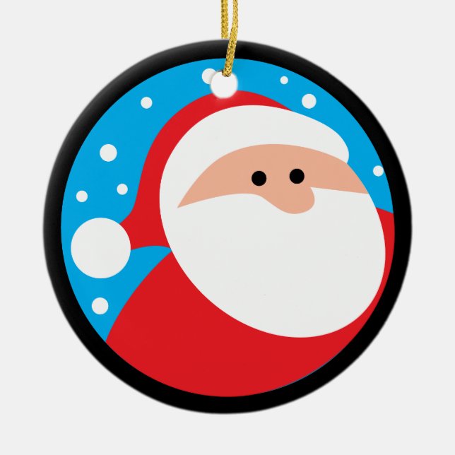 Ho Ho Ho! Weihnachtsmann Keramik Ornament (Vorne)