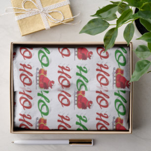 Ho Ho Ho Weihnachtsmann Schlitten Weihnachten rot  Seidenpapier