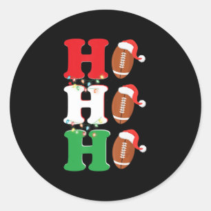 Ho Ho Ho Weihnachtsmannmütze American Football Spa Runder Aufkleber