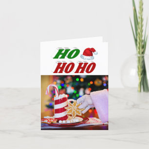 Ho Ho Ho Weihnachtsmannmütze Weihnachtstypografie Feiertagskarte