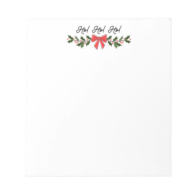 Ho! Ho! Ho! Weihnachtsmerkmal Notizblock (Vorderseite)