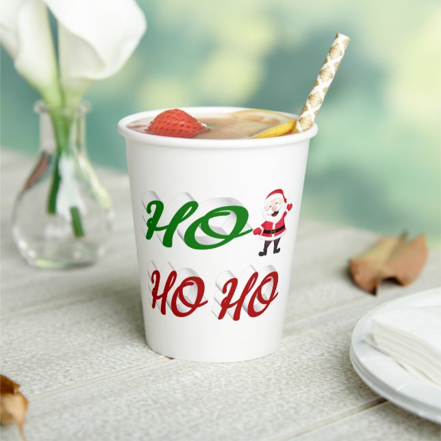 Ho Ho Ho Weihnachtsskript Pappbecher (In Situ)
